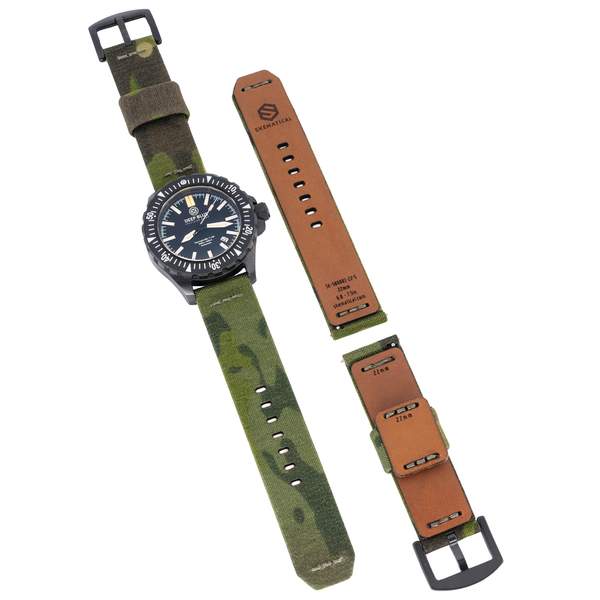 Stratum Cordura & Leather Watchband - Multicam Tropic