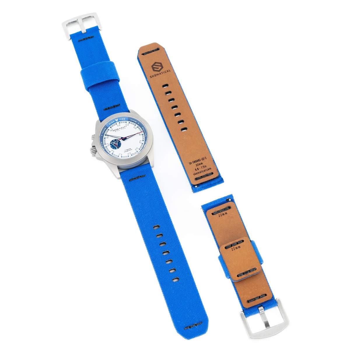 Stratum Cordura & Leather Watchband - Royal Blue