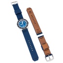 Stratum Cordura & Leather Watchband - Navy Blue