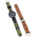 Stratum Cordura & Leather Watchband - Tiger Stripe