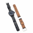 Stratum Cordura & Leather Watchband - Topo Black Camo